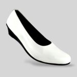 Women's formal wedge shoes wholesale featuring a sleek glossy finish and a supportive wedge heel.